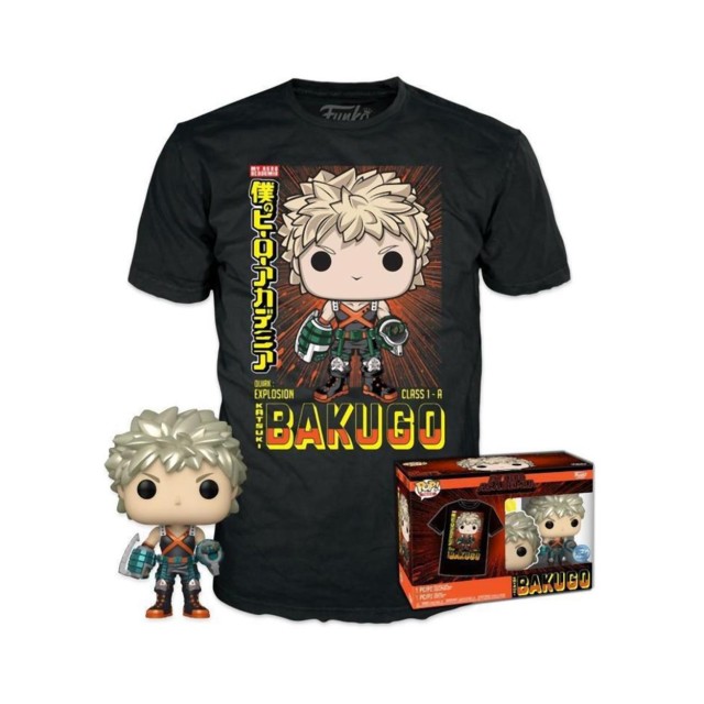 Funko Pop! & Tee (Adult): My Hero Academia - Katsuki Bakugo (Metallic) (Special Edition) Vinyl Figure & T-Shirt (M)