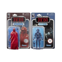 Hasbro Fans - Disney Star Wars The Black Series: Return of the Jedi Carbonized Collection - Emperor’s Royal Guard & TIE Fighter Pilot (15cm) Action Figures (F7011)