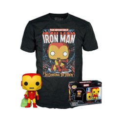 Funko Pop! & Tee (Adult): Marvel - Holiday Iron Man (Glows in the Dark) Vinyl Figure & T-Shirt (S)