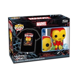 Funko Pop! & Tee (Adult): Marvel - Holiday Iron Man (Glows in the Dark) Vinyl Figure & T-Shirt (M)