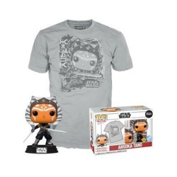 Funko Boxed Pop! & Tees (Adult): Disney Star Wars - Ahsoka Tano (Glows in the Dark) Bobble-Head Vinyl Figure & T-Shirt (S)