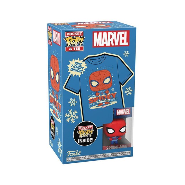 Funko Pocket Pop! & Tee (Child): Marvel - Holiday Spiderman Vinyl Figure & T-Shirt (S)