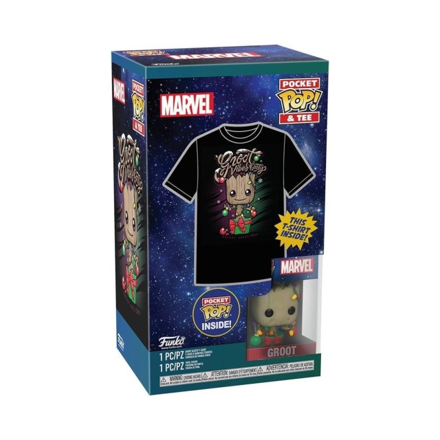 Funko Pocket Pop! & Tee (Child): Guardians of the Galaxy - Holiday Groot Vinyl Figure & T-Shirt (XL)