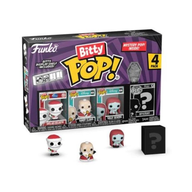 Funko Bitty Pop! 4-Pack: Disney The Nightmare Before Christmas 30th - Santa Jack Skellington Vinyl Figures