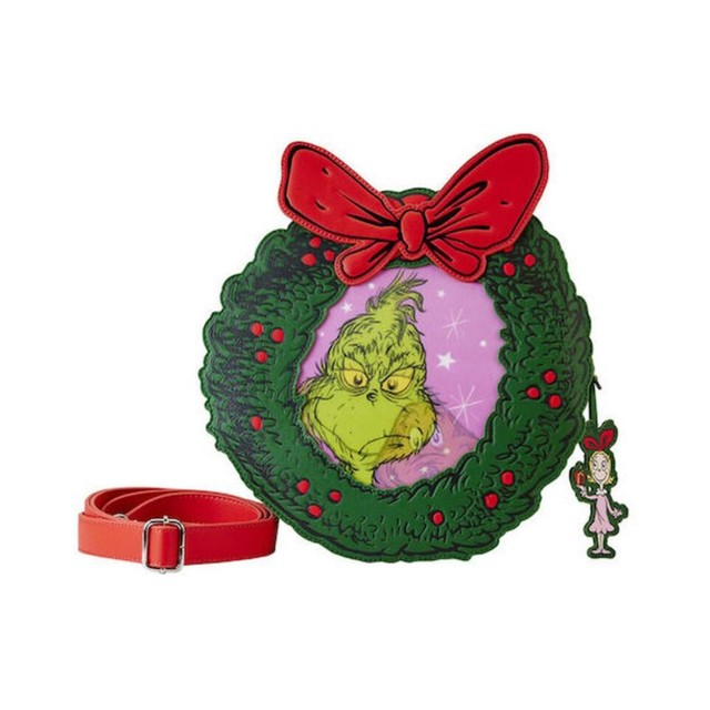 Loungefly Dr Seuss: Grinch - Christmas Wreath Figural Crossbody (DSSTB0011)