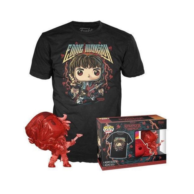 Funko Pop! & Tee (Adult): Stranger Things - Hunter Eddie with Guitar Vinyl Figure & T-Shirt (M)