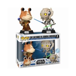 Funko Pop! 2-Pack: Disney Star Wars: Clone Wars - Jar Jar Binks VS General Grievous (Gamestop Exclusive) Bobble-Head Vinyl Figures