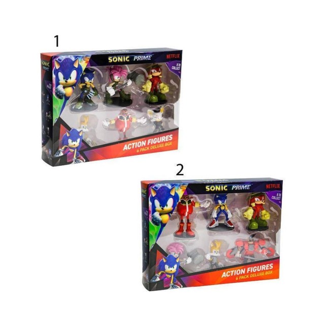 P.M.I. Sonic Prime - 6 Pack Deluxe Box (S1) Action Figures (7.5cm) (Random) (SON6070)