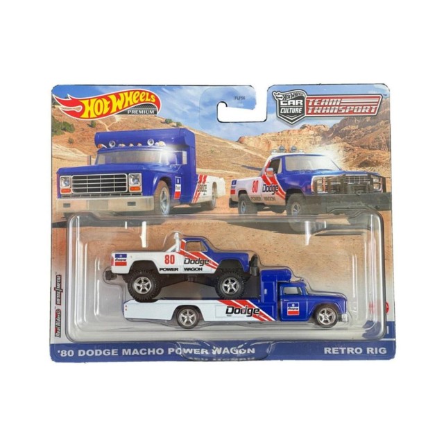 Mattel Hot Wheels: Premium Car Culture Team Transport - '80 Dodge Macho Power Wagon & Retro Rig (HKF38)