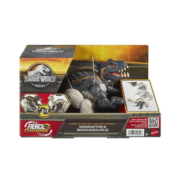 Mattel Jurassic World: Fierce Changers Massive Stretch - Indoraptore & Brachiosaurus (HPD35)