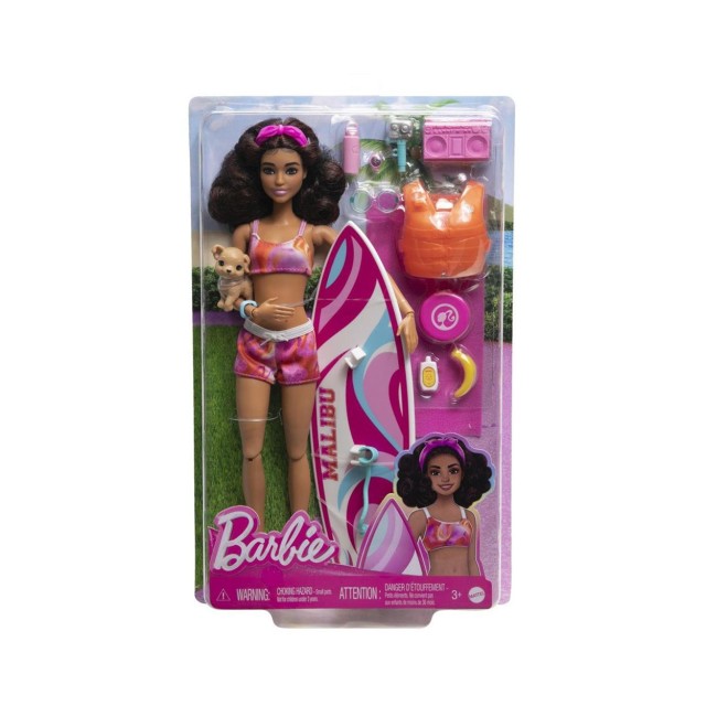 Mattel Barbie: Beach Doll with Surfboard (HPL69)