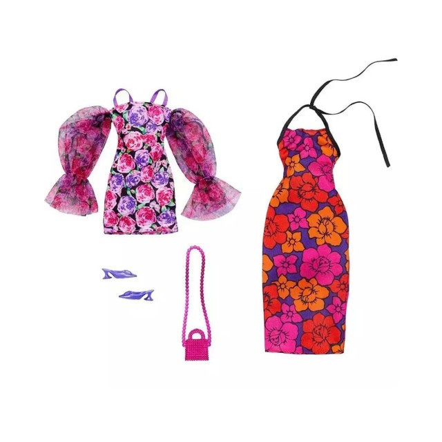 Μattel Barbie: Fashions 2-Pack Clothing Set - Dressy Floral-Themed and Accessory (HJT35)