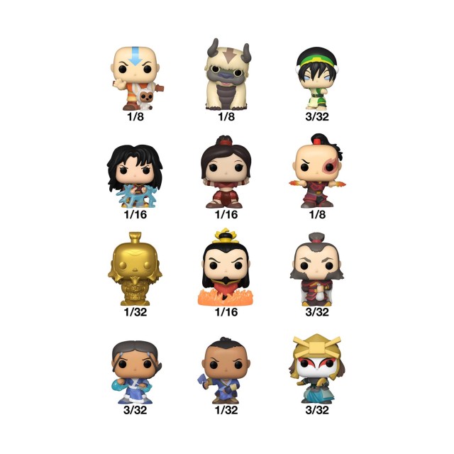 Funko Bitty Pop! Singles: Avatar The Last Airbender Mystery Mini Figures (32 Pieces PDQ) (Blind Bag/Random) Vinyl Figures