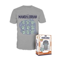 Funko Boxed Pop! Tees: Star Wars: The Mandalorian - Grogu On Ship T-Shirt  (S)