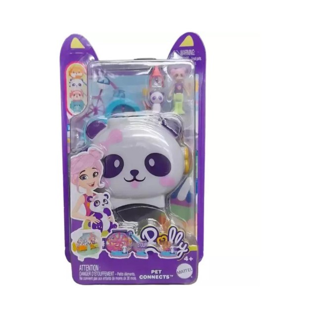 Mattel Polly Pocket Mini: Pet Connects - Panda Compact Playset (HRD38)