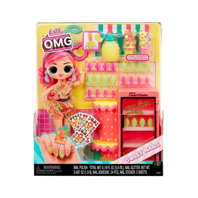 MGA L.O.L. Surprise!: O.M.G. Sweet Nails™ - Pinky Pops Fruit Shop Doll (503842-EUC)