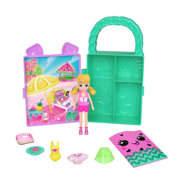 Mattel Polly Pocket: Tiny Worlds Big Surpises - Lil' Styles Purple Playset (HYB13)