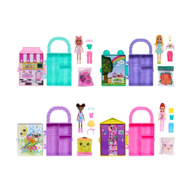 Mattel Polly Pocket: Tiny Worlds Big Surpises - Lil' Styles Pink Playset (HYB14)