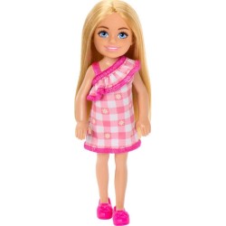 Mattel Barbie: Chelsea with Checked Dress & Blonde Hair Doll (HXM95)