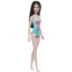 Mattel Barbie: Beach - Black Hair Doll Wearing Tropical Blue Swimsuit (HPV22)