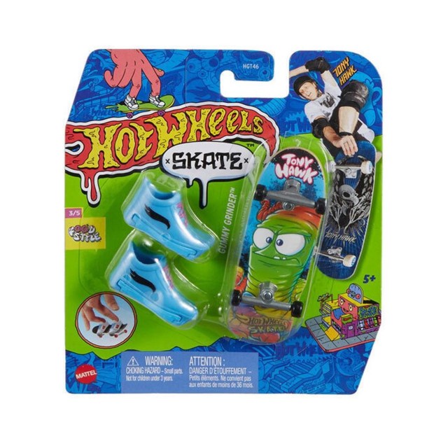 Mattel Hot Wheels Skate Fingerboard and Shoes: Tony Hawk Food Style - Gummy Grinder (HVJ83)