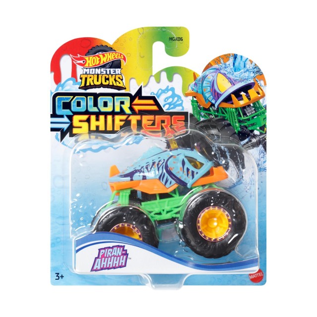 Mattel Hot Wheels Monster Trucks: Color Shifters - Piran-Ahhhh Vehicle (HVH85)