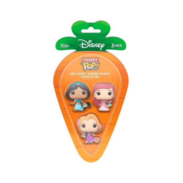 Funko 3-Pack Carrot Pocket Pop!: Disney Princess Jasmine / Rapunzel / Ariel Vinyl Figures