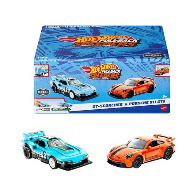 Mattel Hot Wheels: Pull-Back Speeders - Muscle and Blown & Alpha Pursuit (HPR97)