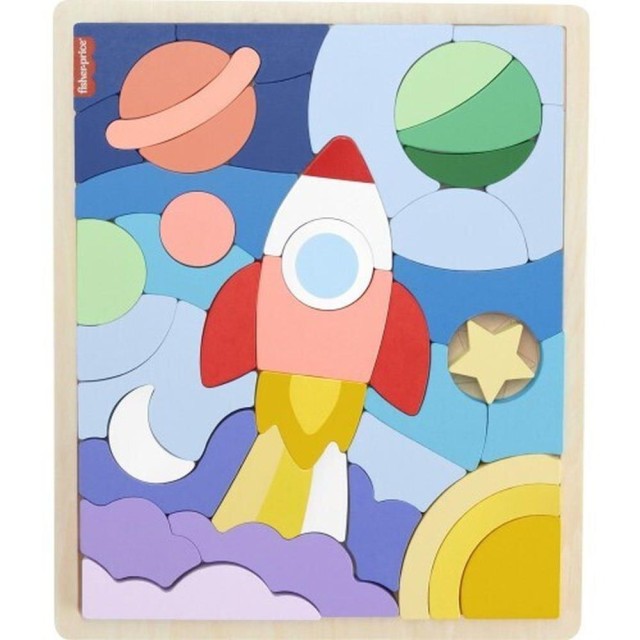 Fisher-Price - Wooden Space Blocks Puzzle (HXY42)