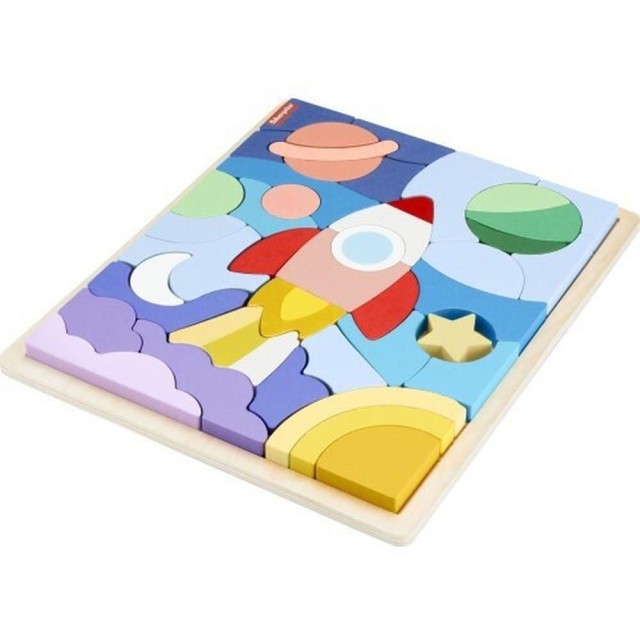 Fisher-Price - Wooden Space Blocks Puzzle (HXY42)