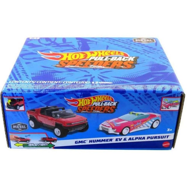 Mattel Hot Wheels: Pull-Back Speeders - GMC Hummer EV & Alpha Pursuit (HWH55)