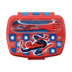 Stor: Marvel: Spider-Man Arachnid Grid -  Funny Sandwich Box With Cutlery (74709)