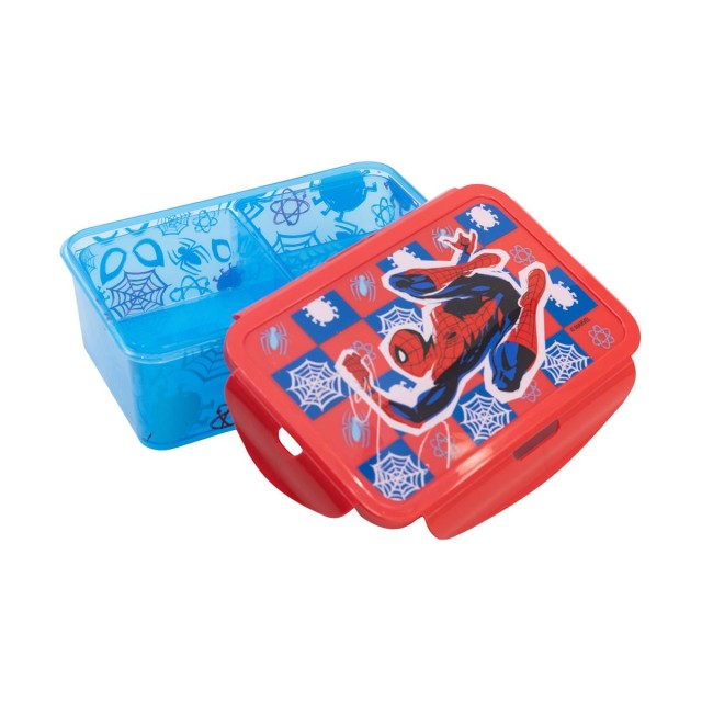 Stor Marvel: Spider-Man Arachnid Grid -  Rectangular Food Container With Removable Compartments (1190ml) (74745)