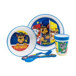 Stor: Paw Patrol - Pup 5 Pcs Non Slip Bicolor Premium Set (Plate Bowl Tumbler 260 Ml & Cutlery) (260ml) (74681)