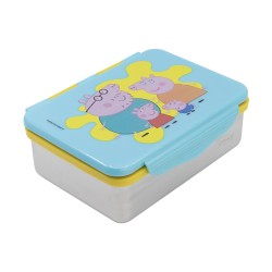 Stor: Peppa Pig Core 2022 - Stainless Steel Clamp Rectangular Sandwich Box (1100ml) (13956)