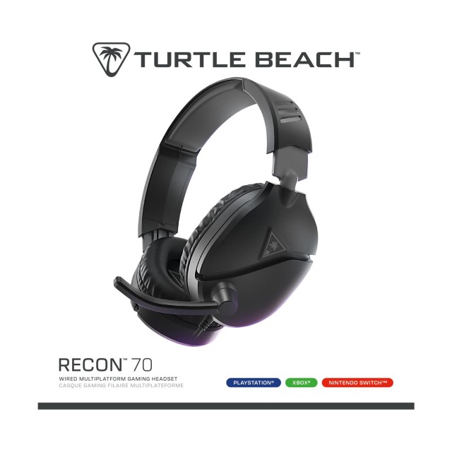 Turtle Beach: Recon 70 - Wired Gaming Headset [For XBOX, PS, Switch, PC, mobile] (Color: Black)