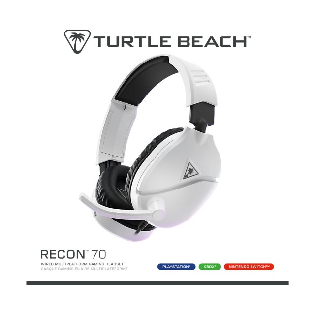 Turtle Beach: Recon 70 - Wired Gaming Headset [For XBOX, PS, Switch, PC, mobile] (Color: White)