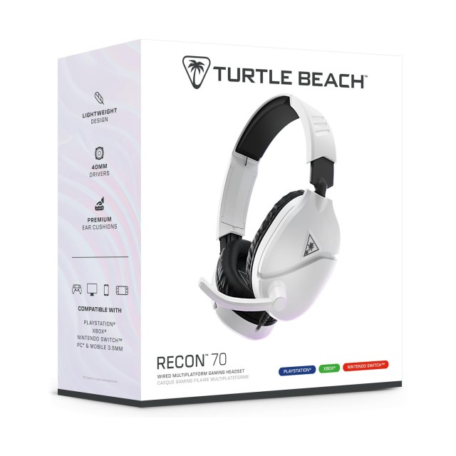 Turtle Beach: Recon 70 - Wired Gaming Headset [For XBOX, PS, Switch, PC, mobile] (Color: White)