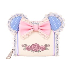 Loungefly Disney Minnie Floral And Lace Ears Zip Around Wallet (WDWA3269)