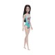 Mattel Barbie: Beach - Black Hair Doll Wearing Tropical Blue Swimsuit (HXX51)