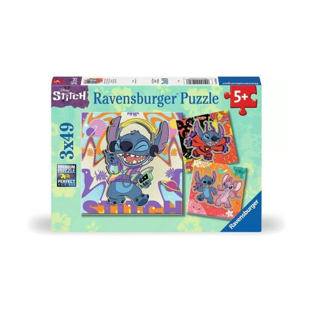 Ravensburger Puzzle Disney: Stitch - Play the Day Away (3x49pcs) (12001070)