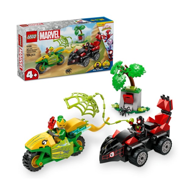 LEGO® Disney Marvel: Spidey And His Amazing Friends Spin and Electro Dinosaur Vehicle Chase (11198)