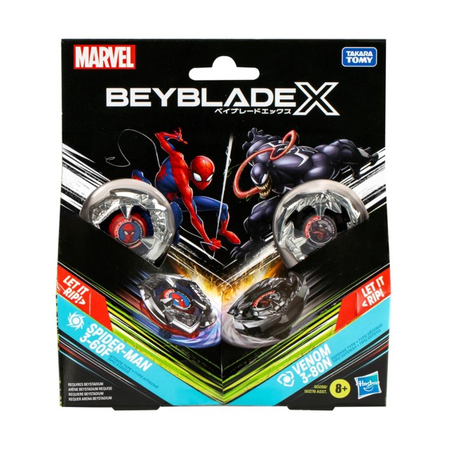 Hasbro Marvel: Bey Blade X - Spider-Man 3-60F VS. Venom 3-80N (G0288)