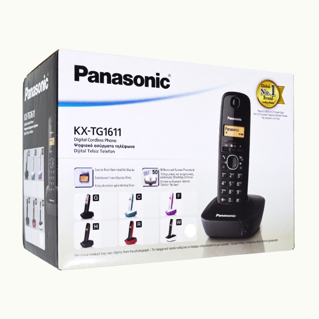 Ασύρματο Ψηφιακό Τηλέφωνο Panasonic KX-TG1611GRW Μαύρο-Λευκό