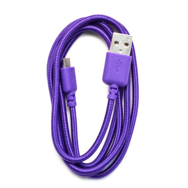 Καλώδιο σύνδεσης Κορδόνι Ancus USB σε Micro USB με Ενισχυμένες Επαφές Μώβ