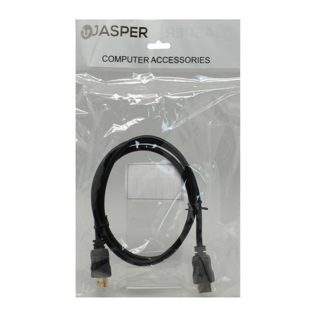 Καλώδιο σύνδεσης Jasper HDMI 1.4 A Αρσενικό σε A Αρσενικό Gold Plated CCS 1m Μαύρο