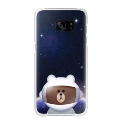 Θήκη Faceplate Samsung S7 Line Friends Cover "Mr. Brown" EF-XG930LDEGWW για SM-G930F Galaxy S7 Μαύρη