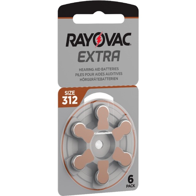 Μπαταρίες Ακουστικών Βαρηκοΐας Rayovac 312 Extra Advanced 1.45V Τεμ. 6