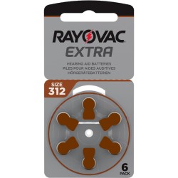 Μπαταρίες Ακουστικών Βαρηκοΐας Rayovac 312 Extra Advanced 1.45V Τεμ. 6