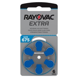 Μπαταρίες Ακουστικών Βαρηκοΐας Rayovac 675 Extra Advanced 1.45V Τεμ. 6